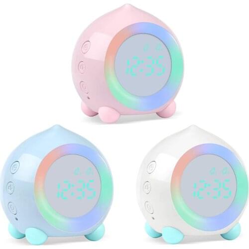 Children Digital Alarm Clock Sunrise Simulator with LED Night Light Lamp for Boys Girls Bedroom Decoration
