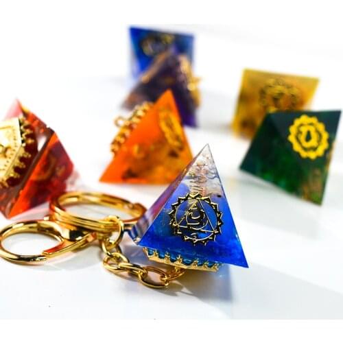 EP101 DIY Orgonite Pyramid Ornaments UV Resin Organ Pyramid Pendant Keychain Jewelry Crafts