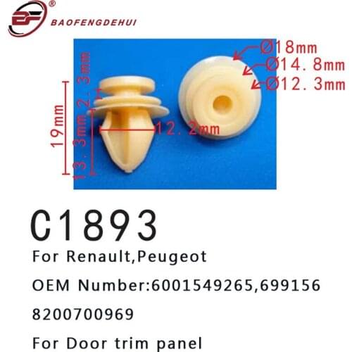 Auto clip fasteners Door Panel Retainer for RENAULT 6001549265, for Peugeot Citroen 699156