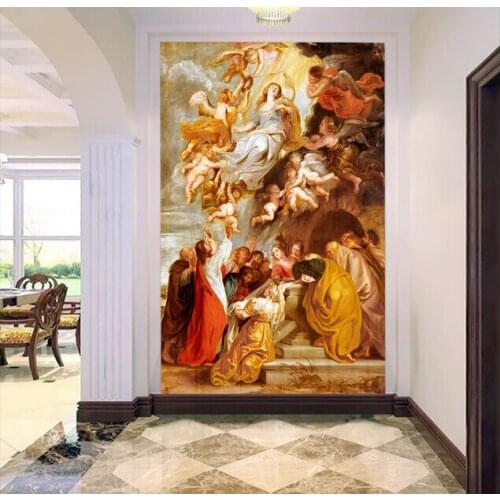 Custom wallpaper angel, the little angel and the virgin murals for the sitting room bedroom TV wall fabric papel de parede