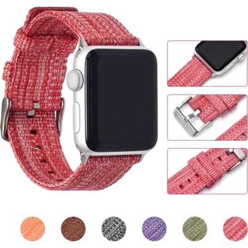 Canvas Nylon Watch Band for Apple Watch Band Nylon 38mm 42mm 40mm 44mm Sports Bands For Iwatch Series 4 3 2 1 Strap
