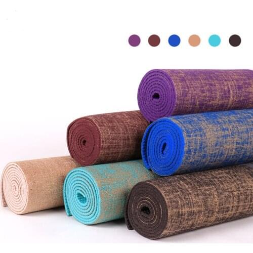 Yoga Mat Fitness Exercise High Density Pvc Linen Mat