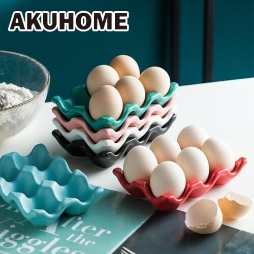 Creative Kitchen Utensils Egg Tray Egg Rack Household Ceramic Tableware Supplies Egg Tray Cooking Tools