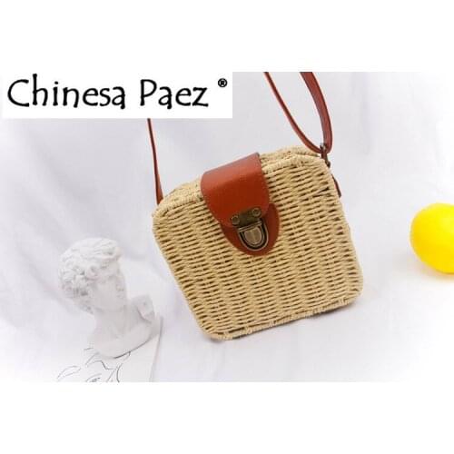 Square Straw Bag Handmade Rattan Shoulder Bag Summer Woven Beach box For Ladies Female Cross Body Tote Bohemian Bolsa Feminina