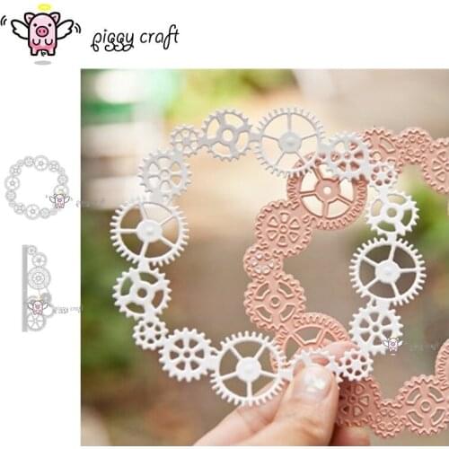 Piggy Craft metal cutting dies cut die mold Gear circle frame Scrapbook paper craft knife mould blade punch stencils dies