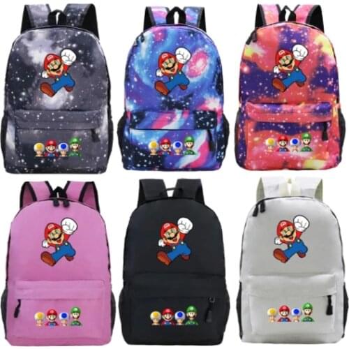Mochila Super Mario Backpack Boys Girls School Backpack Bookbag Travel Knapsack Bags Women Daily Bagpack Men Laptop Rucksack