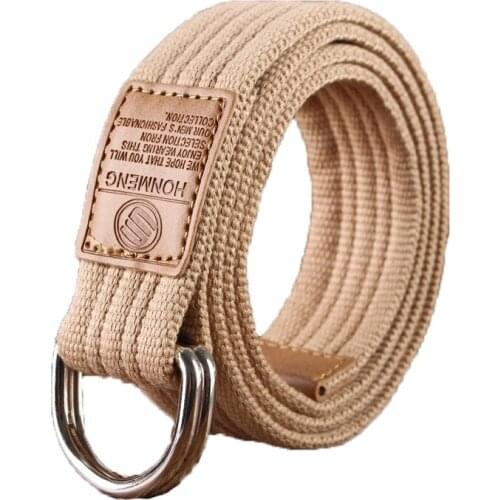 Fashion Womens Four Seasons Multi Color Double Loop Canvas Casual Pants D-Button Junior Students' Perforated Pants Belt