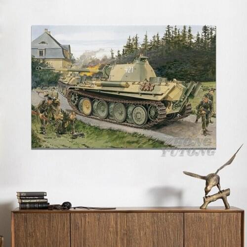 WW2 German Mid Heavy Tank V PzKpfw V . Kfz. 171 Ausf Panther Living Room Home Wall Art Decor Wood Frame Canvas Posters