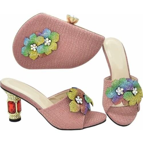 Lastest Arrival Italian Shoes with Matching Bags for Shoe and Purse Italian Design Set Womens Party Pumps Italian High heel