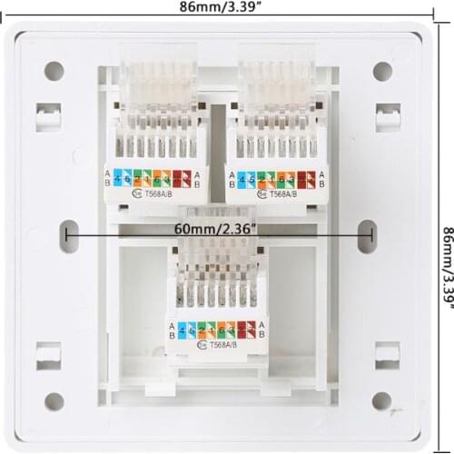 2021 New 86 Type Computer Socket Panel CAT5E Network Module RJ45 Cable Interface Outlet