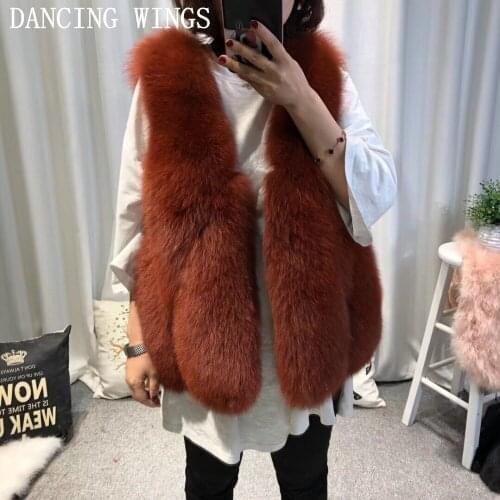 New Arrival Real Fox Fur Sleeveless Jacket Whole Skin Genuine Fox Fur Vest Fashion Winter Natural Fox Fur Outwear