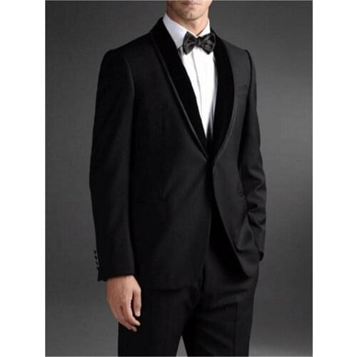 New Men’s Suit Smolking Noivo Terno Slim Fit Easculino Evening Suits For Men Black Groom Tuxedos Best Man Blaze (Jacket+Pants)