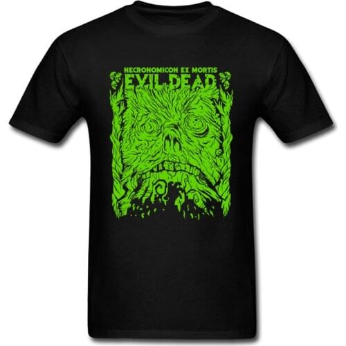 Custom Tops T Shirt 2018 New Fashion Mens Tshirts Street Autumn Tops Tees Crewneck Evil Dead Green Tshirt Funny Design