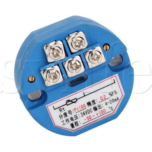 Plastic PT100 Temperature Sensor Transmitter DC 24V -50~100degree output 4-20mA