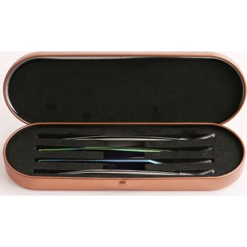 Portable Eyelash Tweezers Box Private Label Lashes Extensions Tools Bag Eyelashes Tweezers Cosmetic Case (Not included Tweezers)