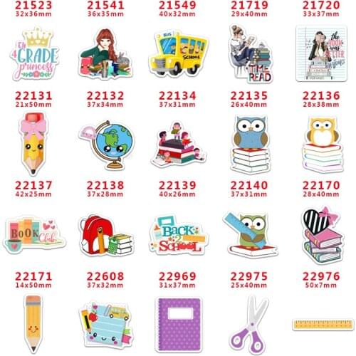 DIY Craft Supplies Sewing Accessories Cartoon Back To School Printed Planar Resins Mold 10 Pieces. PR-21523