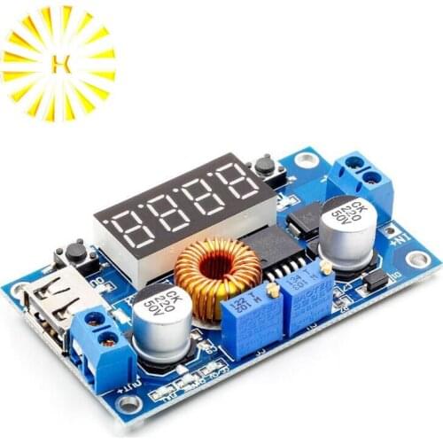 Adjustable 5A CC/CV Power Step-down Charge Module LED Driver W/ USB Voltmeter Connector