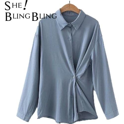 SheBlingBling Za Woman 2021 Traf Shirts Oversize Tops Outwear New Loose Casual Office Female Brief Chic Streetwear White Blouses