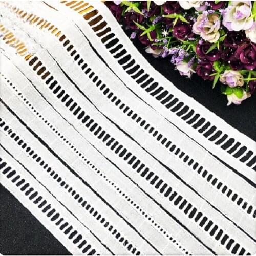 Wide 2.1/3/3.5cm cotton polyester Lace Trim Ribbon Apparel Sewing/Fabric DIY craft Garment Decor stairs checks white wh
