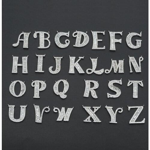 2020 18x16mm 100% CZ Zircon DIY Jewelry Alphabet A-Z Connectors Charm Wholesale Jewellery Connector Custom Orders Welcome