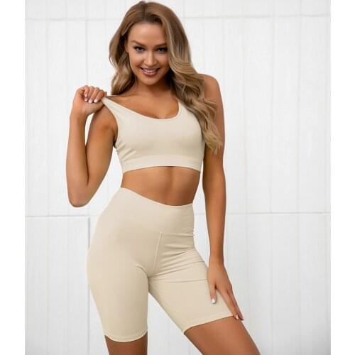 Workout gym suit running High Waist Yoga shorts Seamless Fitness outfits Activewear yoga sport set for Women