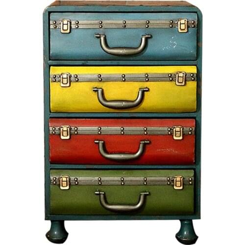 Vintage small city iron cabinet for living room Floor Large capacity decorative wine cabinet display Antique cabinet furniture