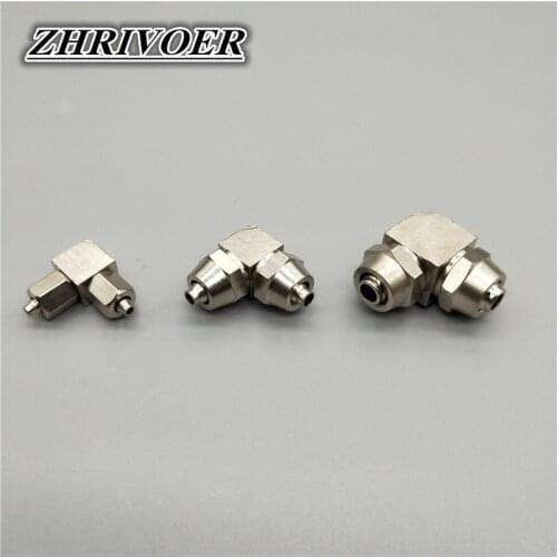 1Pcs PV-4 6 8 10 12 14 16mm Copper Nickel-plated Quick To Twist Right Angle PV Pneumaticl Pipe fittings elbow Double Connection