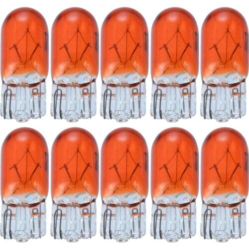 10pcs/set T10 168/W5W Halogen Lights Amber/Orange 12V 5W Wedge Lamp Instrument Light Reading Light