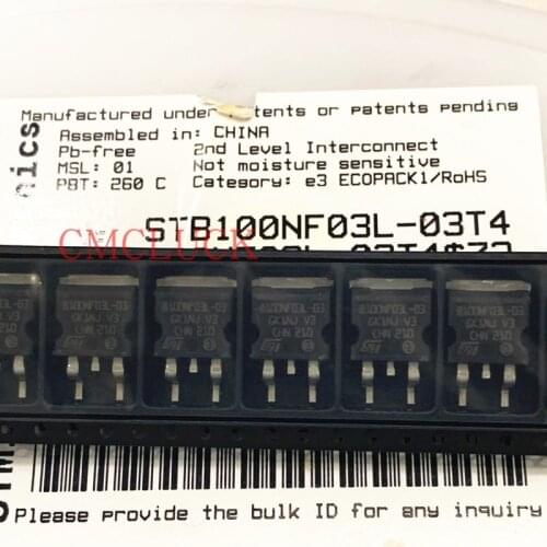 10PCS STB100NF03L-03T4 STN 30V 100A SOT D2PAK MOSFT original product