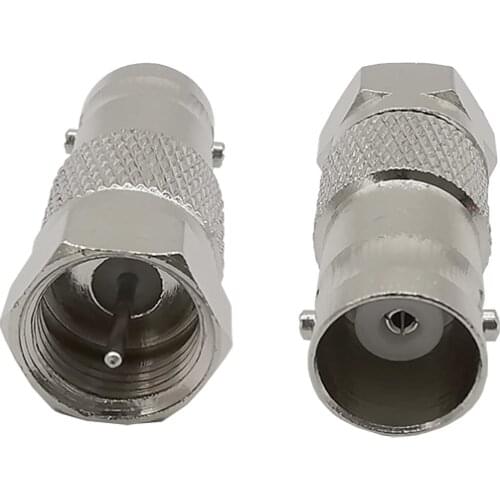2Pcs F Male Plug to BNC Female Jack Straight RF Connector Adapter for CCTV TV Coaxial connector