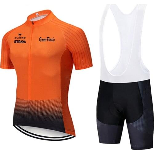 2021 Cycling Sport Clothing STRAVA Bicycle Jersey Sets Breathable Anti-UV Bike Skinsuit Pro Team MTB Suit Bib Short Sleeve Pants
