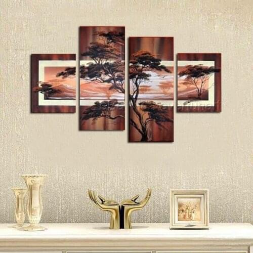 4Pcs/lot Modern Abstract Oil Painting Hand Painted On Canvas Modern Style Canvas Art NO Framed
