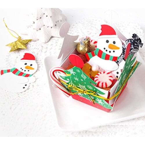 50pcs Christmas Santa Claus Snowman Lollipop Decorative Paper Card Candy Holder Lolly Covers Package Decor kids Navidad Gifts 2