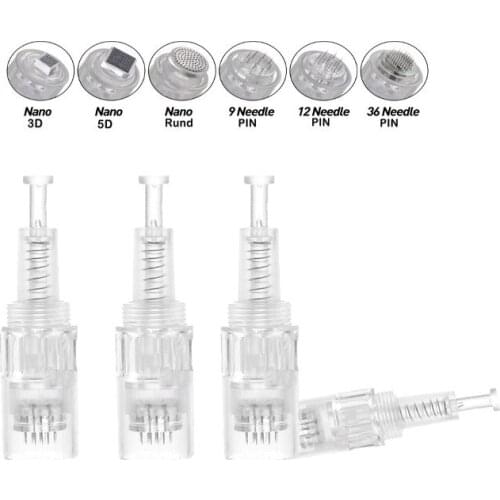 50pcs disposable derma tattoo cartridge needles 9/12/24/36/42 nano microneedle for microneedling pen skincare