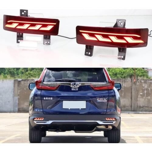 Car LED Rear Bumper Lamps For Honda CRV CR-V 2020 2021 Dynamic Turn Signal Decoration Light Brake Light Fog Lamp Tail Light