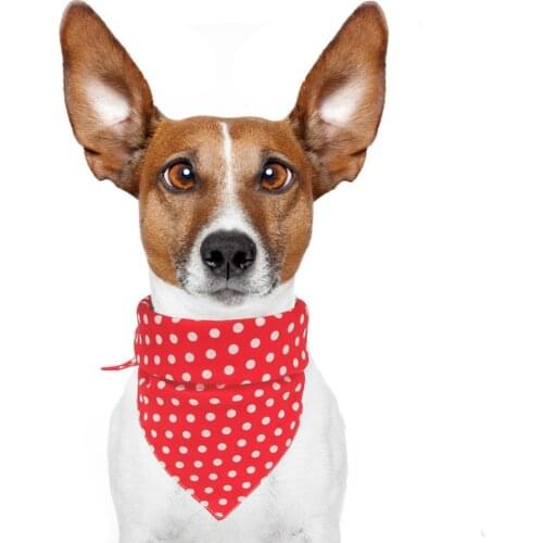 Polka Dots Bandanas for Medium Large Dogs Adjustable Triangular Bibs Scarfs Washable Pets Party Kerchief Decoration