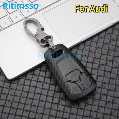 Carbon Fiber ABS Car Key Cover Case Shell for Audi A6 A5 Q7 S4 S5 A4 B9 Q7 A4L 4m TT TTS RS 8S 2016 2017 2018 Accessories