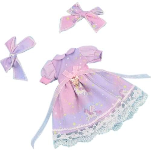 Blyth doll clothes Dream Star Purple Dress with Bow 1/6 doll normal joint azone licca icy dolls