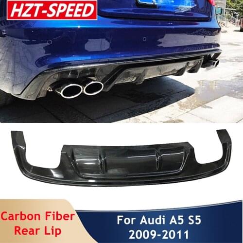 RG Type Real Carbon Fiber Rear Bumper Diffuser Lip Car Body Styling Part Portector For Audi A5 S-line S5 Coupe 4 Doors 2009-2016