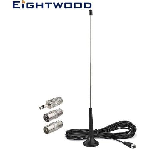 FM DAB Telescopic Indoor Radio Aerial Antenna F Plug with 3m Cable Plus 3 Adapters 4 kit for Denon Pioneer Onkyo Yamaha Marantz