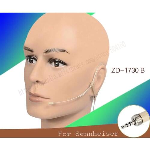 Skin Color Single Earhook Headset Microphone 3.5mm Screw Lock Stereo Plug Condenser Mic For Wireless BodyPack Transmitter