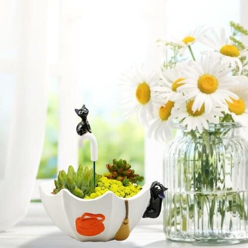 Succulent Plant Pot Umbrella Shape Indoor Resin Planter for Room Decor Flowerpot Foggie Cat Little Prince Home Decoration Gift
