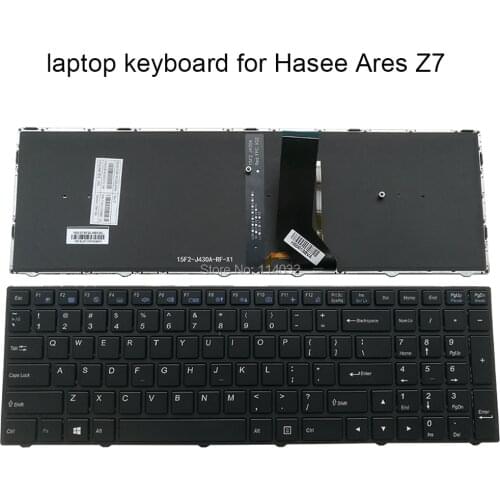 US Backlight Keyboard for Hasee Ares Z7 English black CVM15F23USJ430A 6-80-N7500-012-1HA backlit Replacement keyboards hot sale