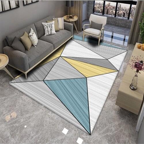 Living Room Carpet For Bedoom Washable Non-slip Rug Modern Printing Geometric Floor Household Decoration