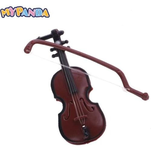 1Pc Plastic Red Mini Violin Dollhouse for babi Decorative Music Instrument Crafts DIY Home Decoration child gift 8.5*3.2CM