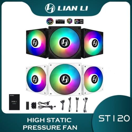 LIANLI ST120 RGB AIO FAN Kit PWM Meglev + Six Poles For Computer Case Water Cooling MODULES 120mm 3PIN ARGB Support M/B Control