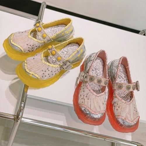 European Station Womens Leather Loafers Designer Fashion Thick-Soled Mary Jane Shoes Trendy Street Style Platform Shoes