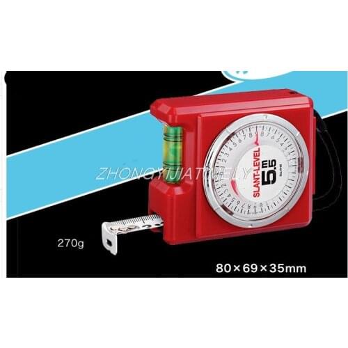 Multifunctional steel tape measure, 5 meter tape measure, spirit level, goniometer function, measuring tools