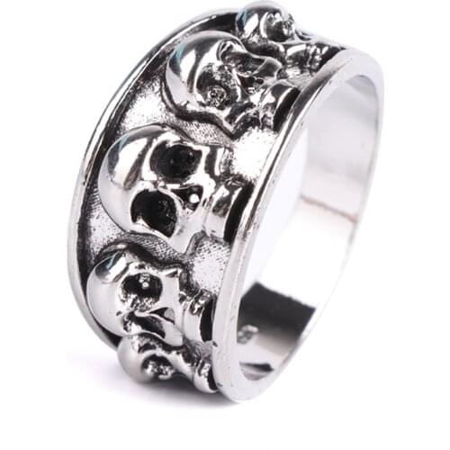Punk mens skull alloy ring male charm jewelry gothic accessories fashion classic motorcycle ring