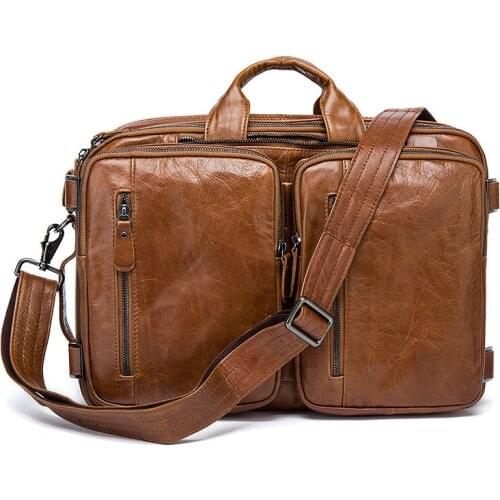 Mens Briefcase Tote men messenger bag travel laptop bag men document business Real Leather briefcase male Genuine leather Bags